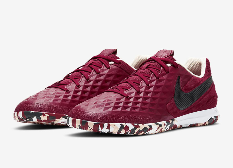 Nike React Tiempo Legend 8 Pro IC Play Mode - Cardinal Red / Crimson Tint / White / Black #futsal #nikefootball