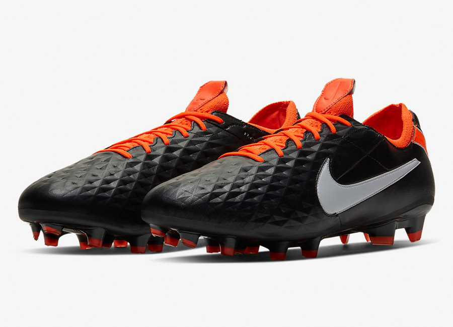 Nike Tiempo Legend 8 Elite FG - Black / Total Orange / White #nikefootball #footballboots