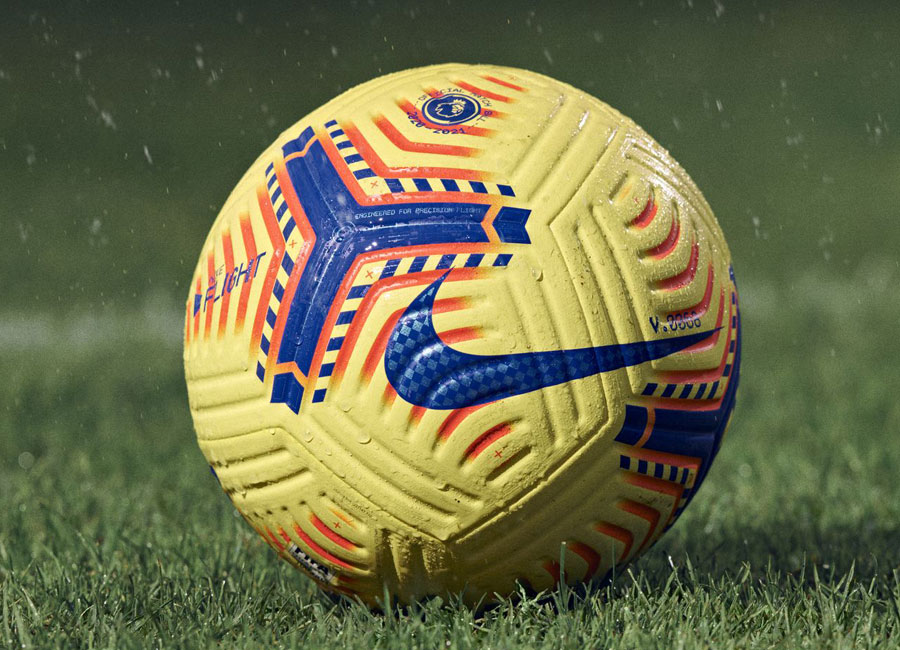Premier League Hi-Vis Nike Flight Ball - Yellow / Laser Crimson / Purple #nikefootball #epl