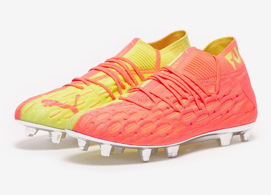 Puma Future 5.1 Netfit FG/AG - Energy Peach / Fizzy Yellow #footballboots #pumafootball