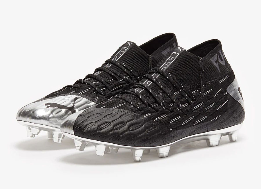 Puma Future 6.1 Netfit BALR FG/AG - Black / Metallic Silver / Asphalt / Silver #footballboots #balr #pumafootball