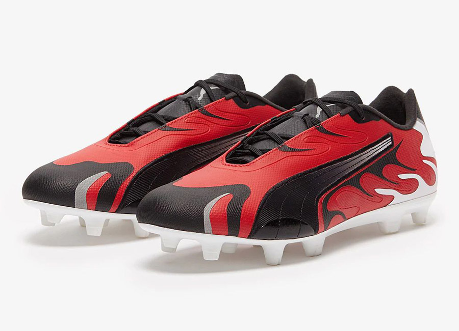 Puma Future Retro FG/AG - Puma White / Black / High Risk Red / Silver #footballboots #pumafootball