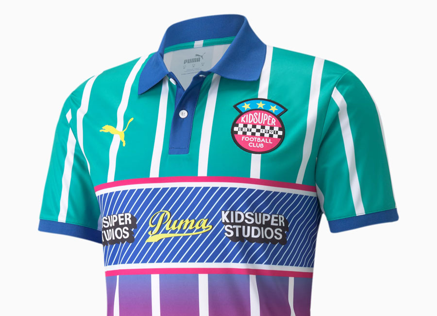 Puma x KidSuper Jersey - Spectra Green #pumafootball #KidSuper #footballfashion