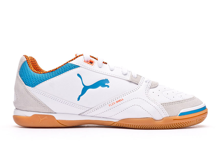 Puma Táctico - White / Glacier Grey / Dresden Blue / Shocking Orange #indoorfootball #futsal
