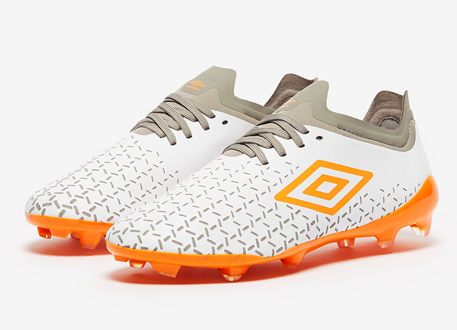 Umbro Velocita V Pro FG - White / Carrot / Gray #footballboots #umbro