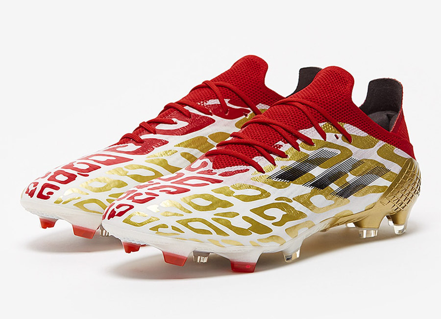 Adidas X Speedflow MS.1 FG Prepare For Battle - White / Gold Metallic / Scarlet #MoSalah #lfc #adidasfootball #footballboots