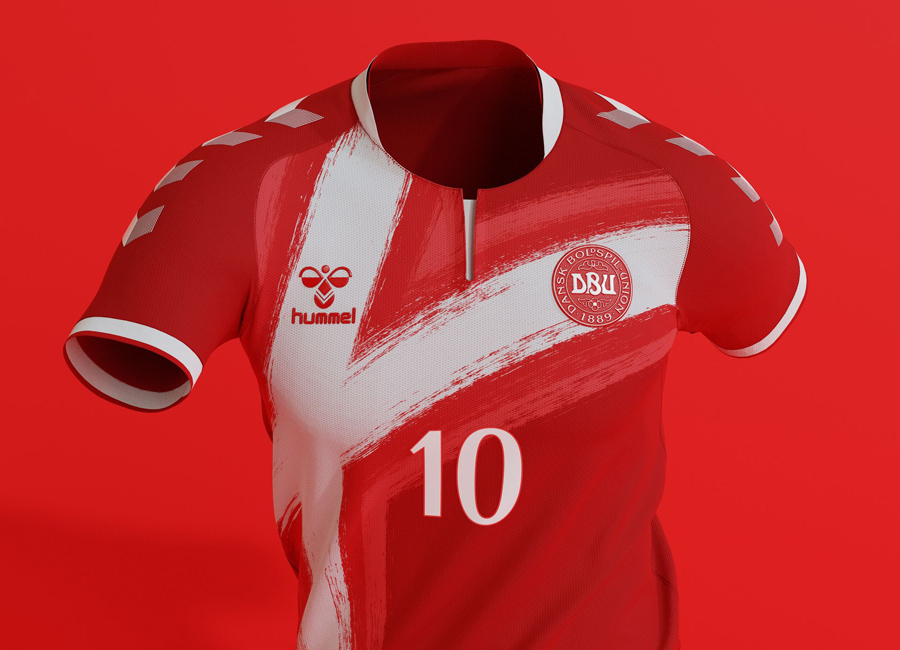 Denmark X Hummel Home Shirt Concept by Corinth @DesignsCorinth #Denmark #kitdesign