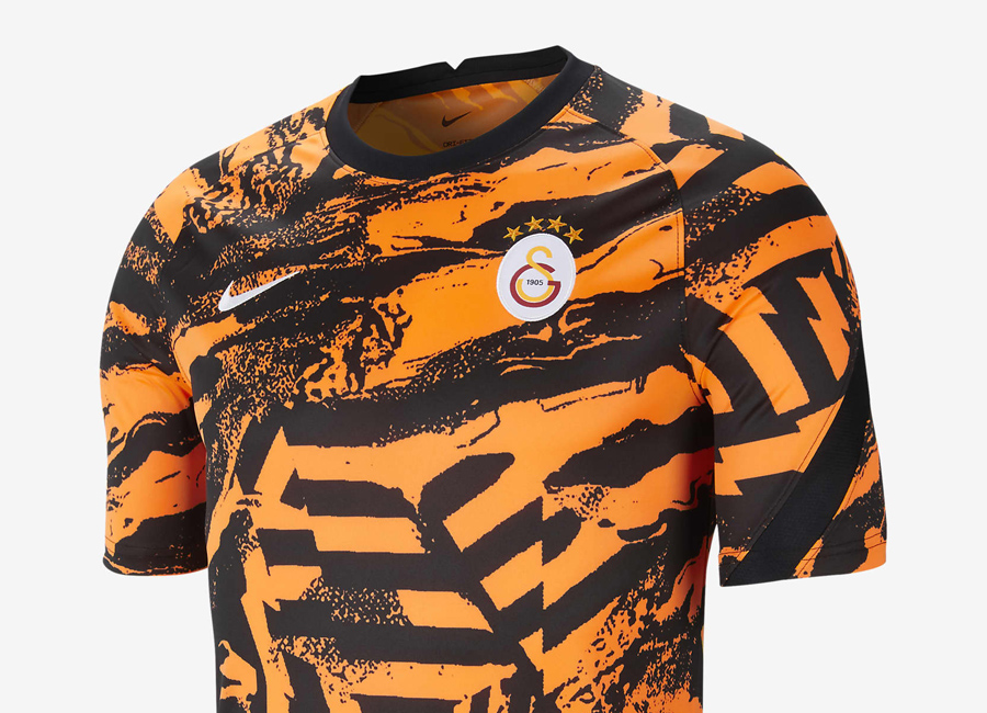 Galatasaray 21/22 Pre-Match Football Top - Total Orange / Total Orange / Black / White