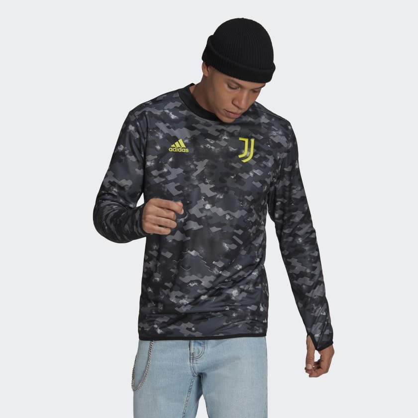 Juventus 21/22 Pre-Match Warm Top - Grey Four / Carbon / Black