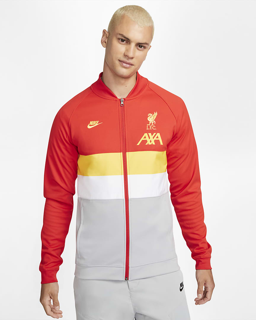 Liverpool 21/22 Full-Zip Football Jacket - Rush Red / Wolf Grey / Chrome Yellow