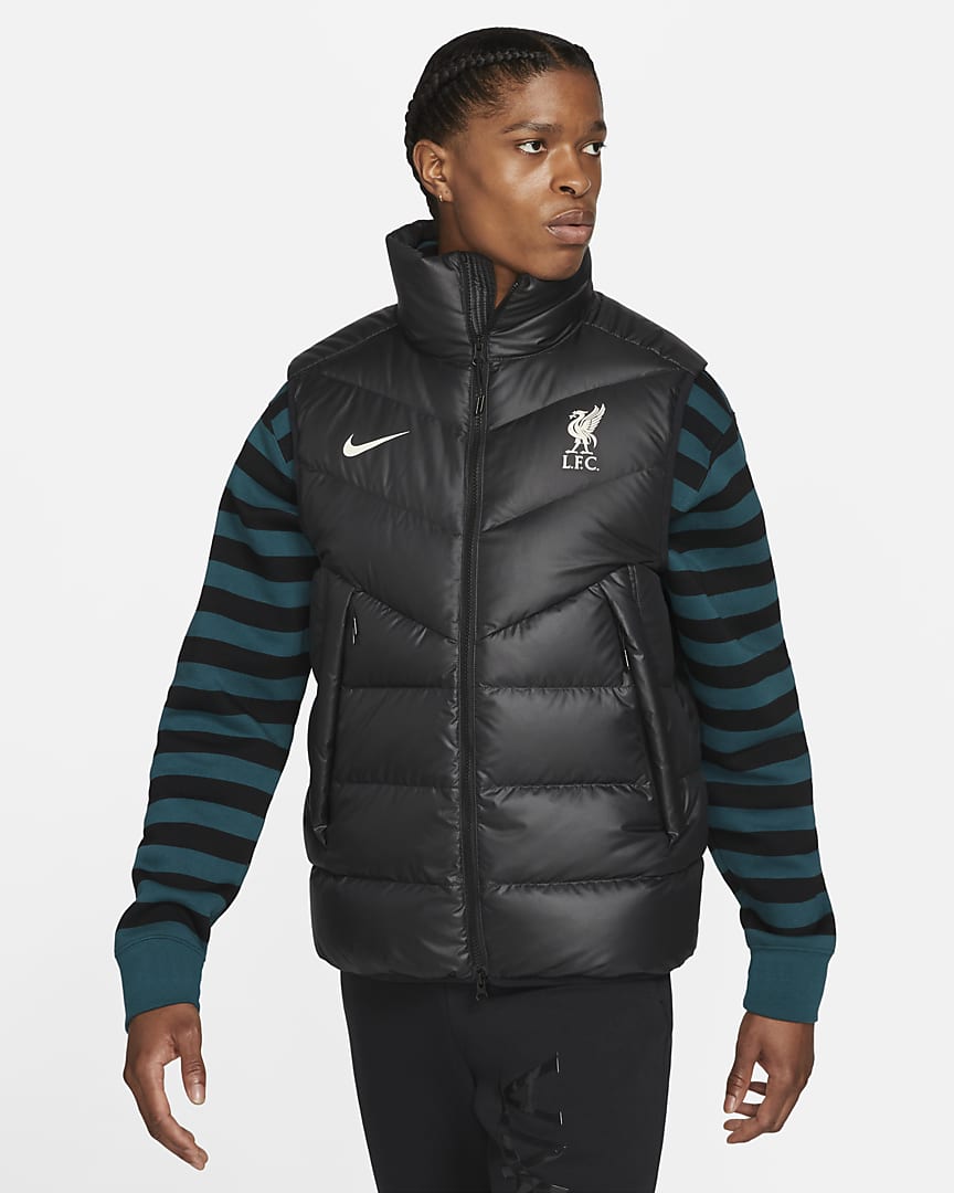 Liverpool 21/22 Windrunner Down-Fill Gilet - Black / Fossil