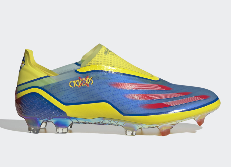 Marvel X Adidas Ghosted+ Laceless FG - Blue / Vivid Red / Bright Yellow #footballboots #adidasfootball #xmen #marvel
