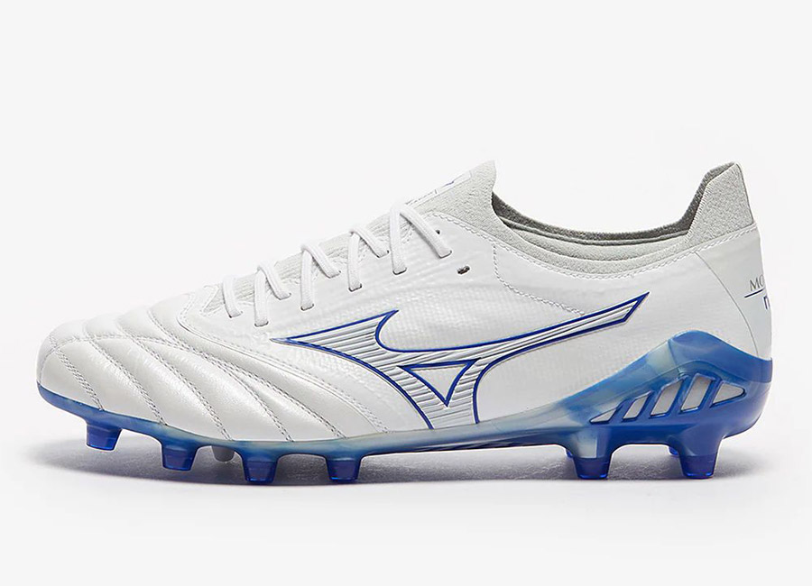 Mizuno Morelia Neo III ß Japan FG Pre Future - White / Reflex Blue / Cool Gray #Mizuno #MizunoFootball #footballboots