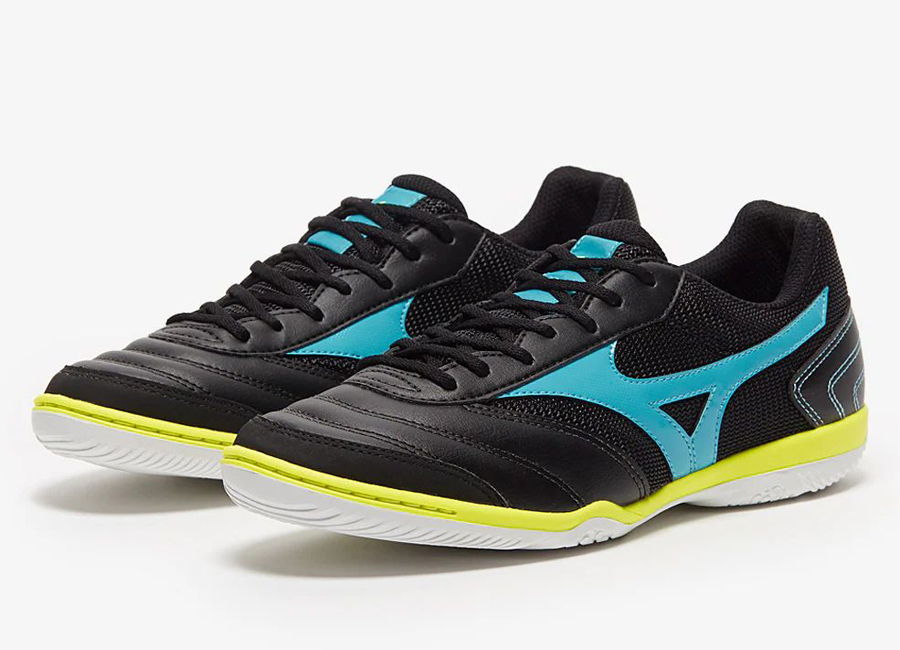 Mizuno Morelia Sala Club Indoor - Black / Blue Atoll #Mizunofootball #Mizuno #futsal