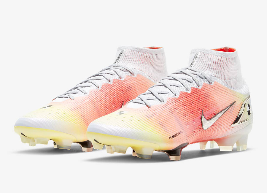 Nike Mercurial Dream Speed Superfly 8 Elite FG - White / Pure Platinum / Bright Mango / Metallic Silver #footballboots #cr7 #nikefootball