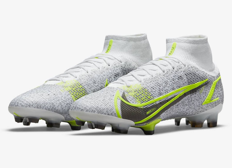 Nike Mercurial Superfly 8 Elite FG Silver Safari - White / Metallic Silver / Volt / Black #footballboots #nikefootball