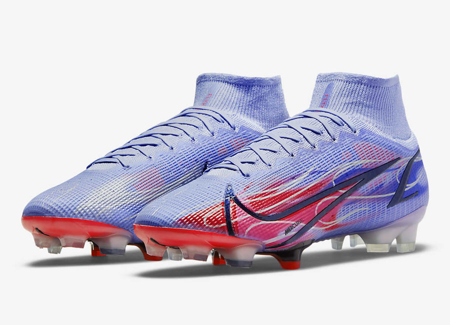 Nike Mercurial Superfly 8 Elite KM FG - Light Thistle / Indigo Burst / Bright Crimson / Metallic Silver #KylianMbappé #Mbappé #footballboots #nikefootball