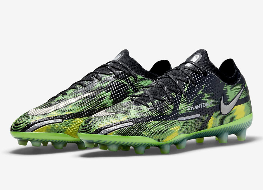 Nike Phantom GT2 Elite AG-PRO Shockwave - Black / Green Strike / Metallic Platinum #nikefootball #footballboots