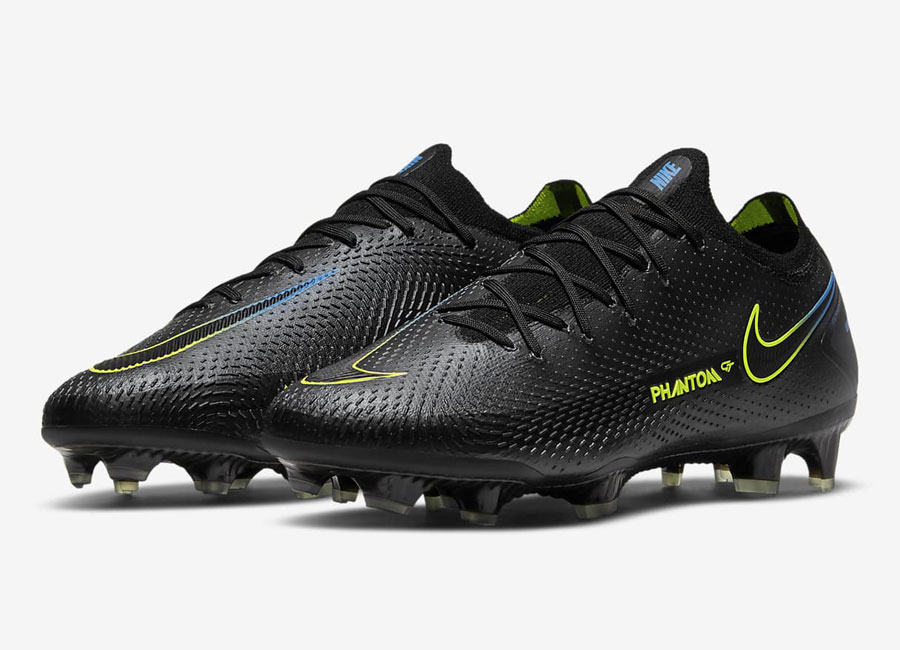 Nike Phantom GT Elite FG Black x Prism - Black / Cyber / Light Photo Blue / Black #footballboots #nikefootball