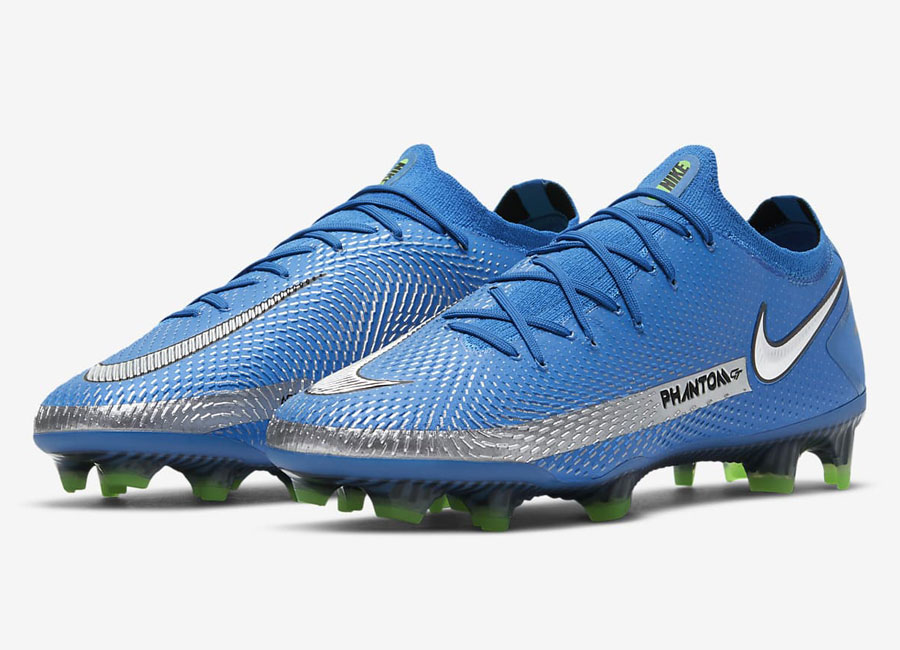 Nike Phantom GT Elite FG Spectrum - Photo Blue / Rage Green / Metallic Silver #footballboots #nikefootball