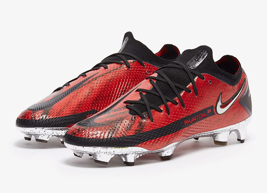 Nike Phantom GT Elite FG x Skepta Bloody Chrome - University Red / Chrome Black / Cool Grey #nikefootball #footballboots