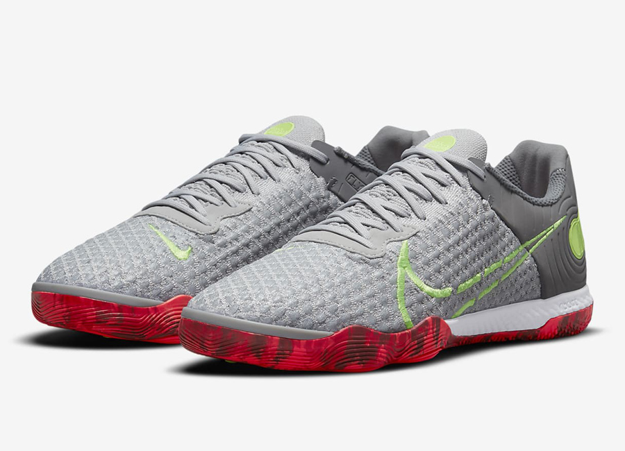 Nike React Gato - Grey Fog / Wolf Grey / Bright Crimson / Ghost Green #futsal #nikefootball