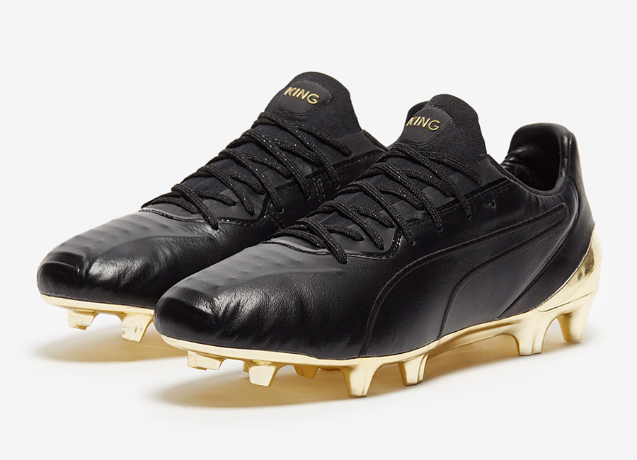 Puma King Platinum FG/AG - Black / Gold #footballboots #pumafootball