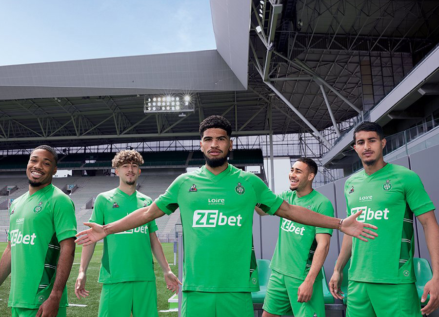 Saint-Étienne 2021-22 Le Coq Sportif Home Kit #SaintÉtienne #LeCoqSportif #ASSE