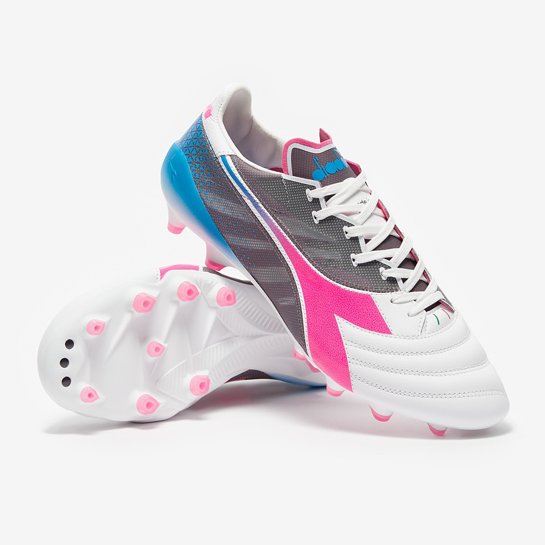 Diadora Veloce SL Made in Italy FG Grafia - White / Pink Fluo / Blue / Fluo