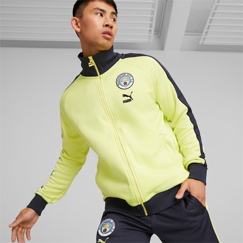 Manchester City ftblHeritage T7 Track Jacket - Fresh Yellow / Parisian Night