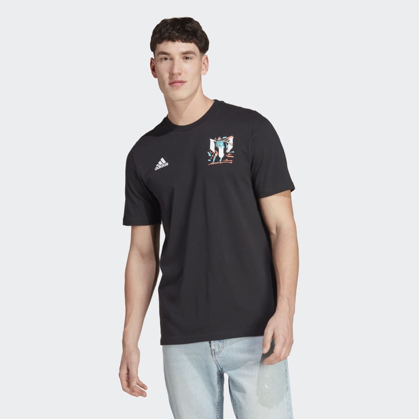 Messi Football Icon Graphic T-Shirt - Black