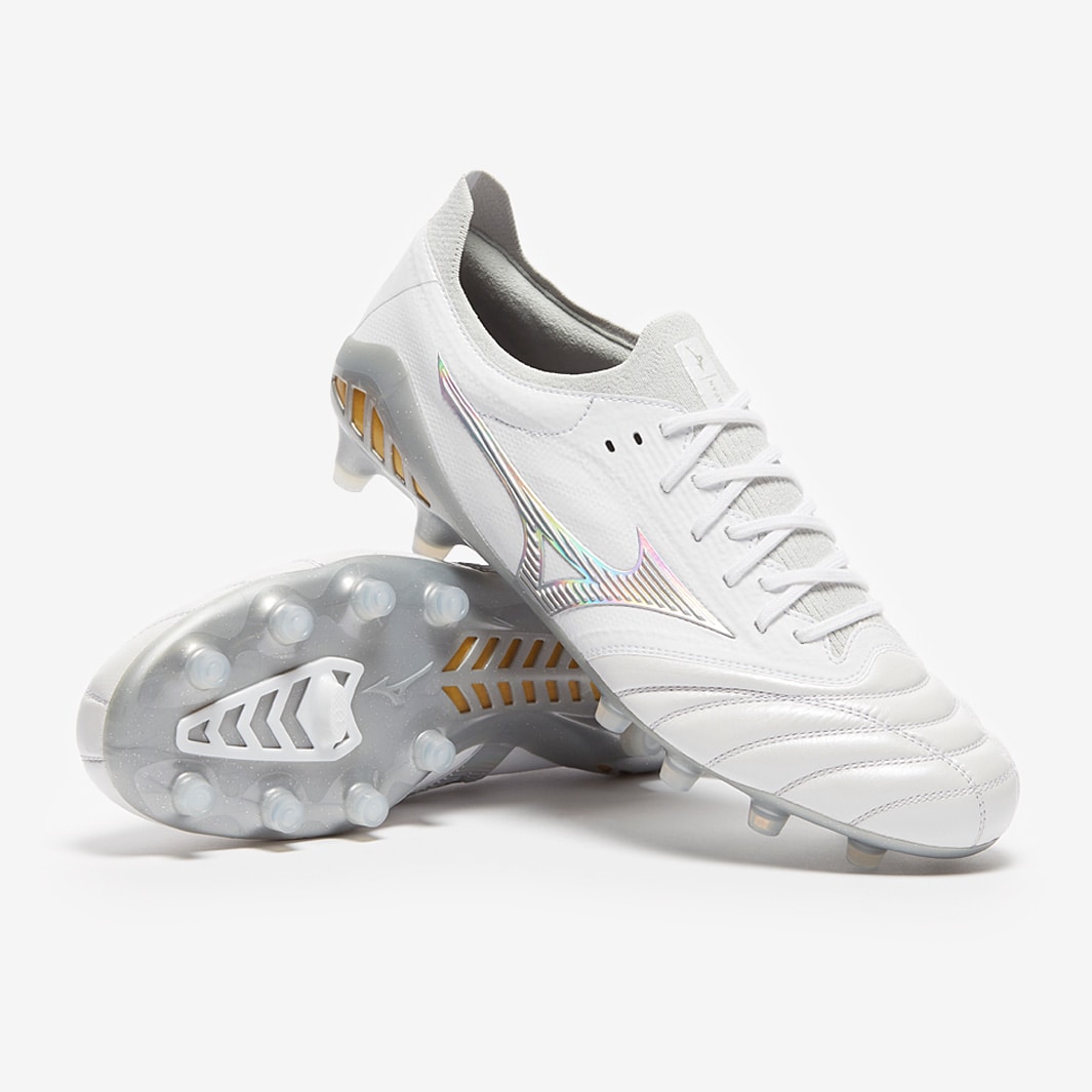 Mizuno Morelia Neo III Beta Made In Japan FG - White / Hologram / Cool Gray 3C