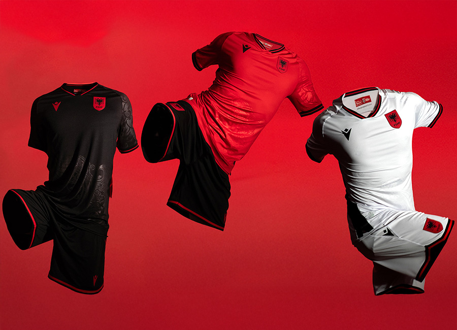 Albania 2025 Macron Home, Away and Third Kits