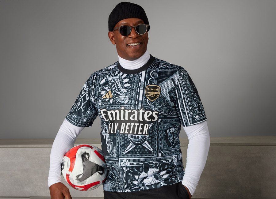 Arsenal Ian Wright Adidas Pre-Match Jersey
