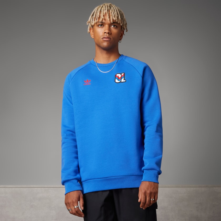 Olympique Lyonnais Essentials Trefoil Crew Sweatshirt - Hi-Res Blue