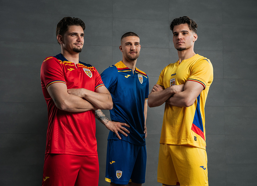 Romania 2025-26 Joma Home, Away, and Third Kits