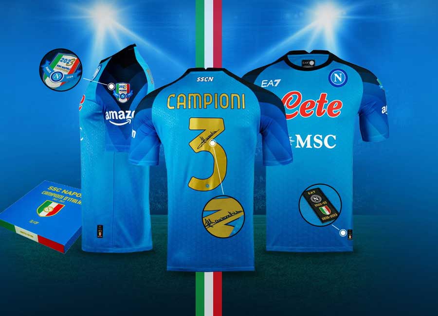 SSC Napoli 2023 EA7 Home Campioni Shirt