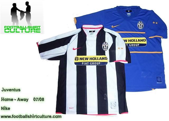 Juventus 07 08 home away nike shirts a