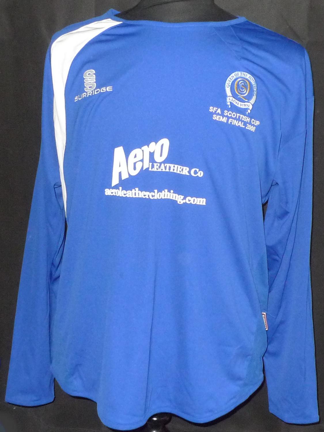 Queen of the South 2008 Scottish Cup Surridge shirt a