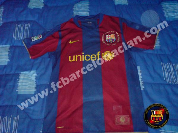 This is believed to be the new Barcelona home shirt for the 2007/2008 season. Both shirts are a tribute to the club’s 50 years at their Nou Camp with gold embroidery around the Barcelona's badge on the shirt. Around the badge : “Camp Nou” and”1957-2007″. This is believed to be the new Barcelona home shirt for the 2007/2008 season. Both shirts are a tribute to the club’s 50 years at their Nou Camp with gold embroidery around the Barcelona's badge on the shirt. Around the badge : “Camp Nou” and”1957-2007″.