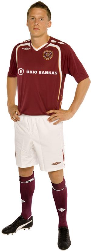 Hearts today unveiled the new Umbro home kit for season 2007-08, with vice-captain Christophe Berra expressing his delight at the new look.