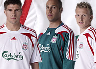 new liverpool away and GK shirts 07/08