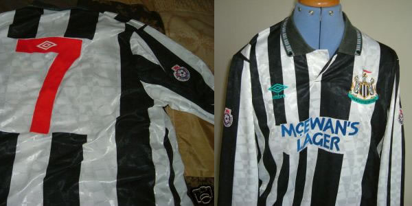 Genuine 1990's Newcastle United Youth shirts worn by midfielder Lee Clark.