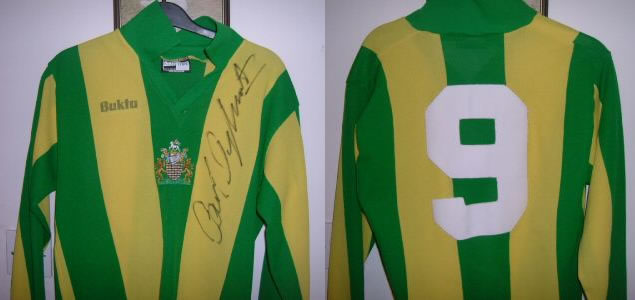 MATCH WORN HALIFAX TOWN SHIRT 1977/78 - MICKY BULLOCK