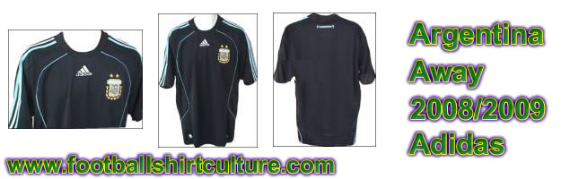 This seems to be the new Argentina away shirt for the 08/09 season made by Adidas. It's not officialy out yet, but it looks like this is it This seems to be the new Argentina away shirt for the 08/09 season made by Adidas. It's not officialy out yet, but it looks like this is it