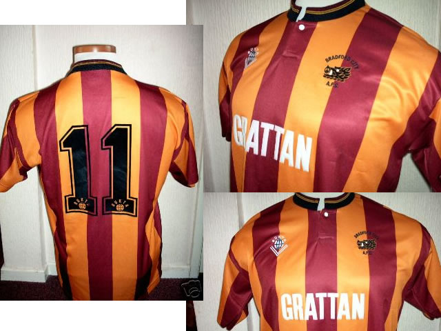 BRADFORD CITY Home Shirt 1988 Bukta PLAYER ISSUE No 11 BRADFORD CITY Home Shirt 1988 Bukta PLAYER ISSUE No 11