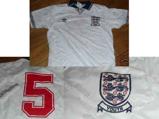 England Match Worn 1990 Shirt Youth England Match Worn 1990 Shirt Youth