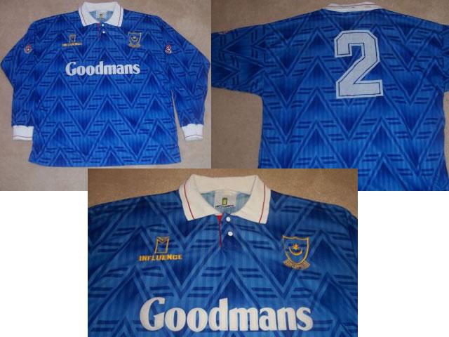 Vintage MATCH WORN 91-93 Portsmouth Football Shirt Pompey Vintage MATCH WORN 91-93 Portsmouth Football Shirt Pompey