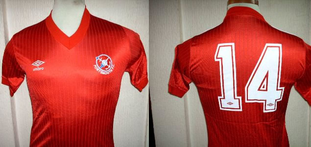 PORTSMOUTH Away Shirt 1985 Umbro PLAYER ISSUE No 14 PORTSMOUTH Away Shirt 1985 Umbro PLAYER ISSUE No 14