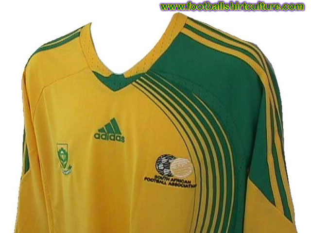 This seems to be the new South Africa home shirt for the 08/09 season made by Adidas. They are not officialy out yet, but it looks like this is it This seems to be the new South Africa home shirt for the 08/09 season made by Adidas. They are not officialy out yet, but it looks like this is it